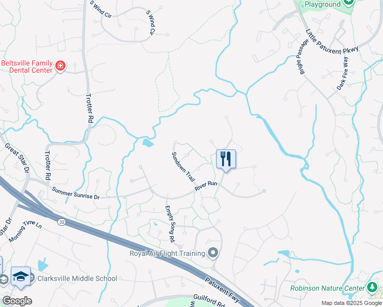 map of restaurants, bars, coffee shops, grocery stores, and more near 6516 Folded Leaf Square in Columbia