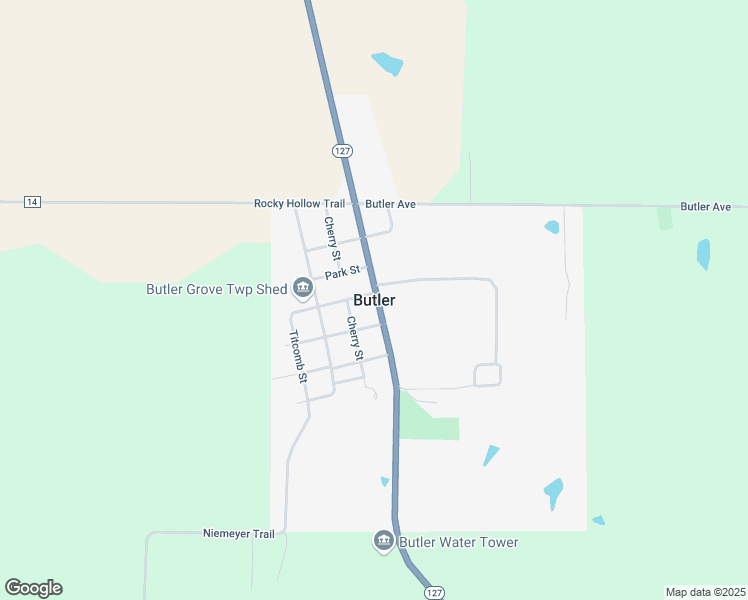 map of restaurants, bars, coffee shops, grocery stores, and more near in Butler