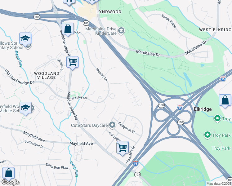 map of restaurants, bars, coffee shops, grocery stores, and more near 6419 Frothingham Ct in Elkridge