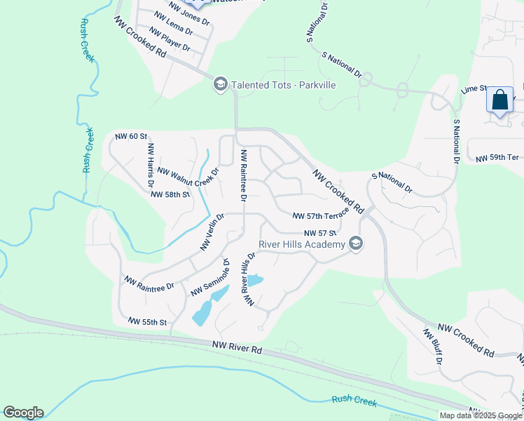 map of restaurants, bars, coffee shops, grocery stores, and more near 10702 Northwest Verlin Drive in Parkville