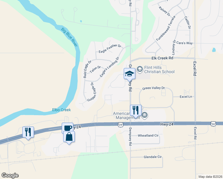 map of restaurants, bars, coffee shops, grocery stores, and more near 3780 Powers Lane in Manhattan