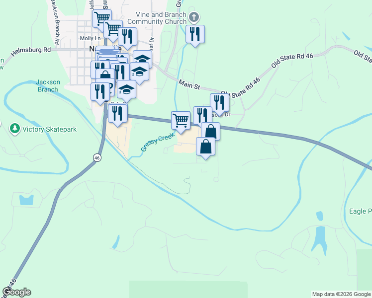 map of restaurants, bars, coffee shops, grocery stores, and more near 50 Hawthorne Drive in Nashville