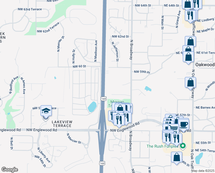 map of restaurants, bars, coffee shops, grocery stores, and more near 759 Northwest 60th Street in Kansas City