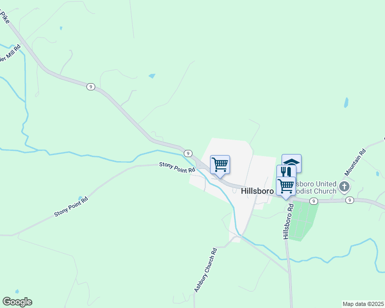 map of restaurants, bars, coffee shops, grocery stores, and more near 36858 Charles Town Pike in Purcellville