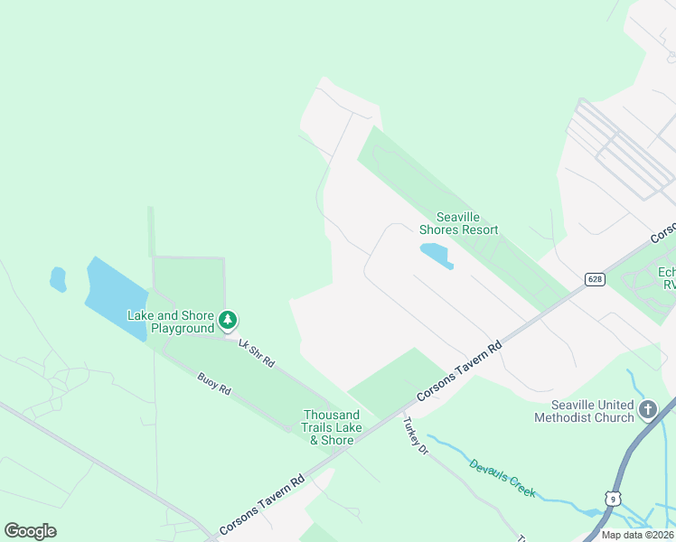 map of restaurants, bars, coffee shops, grocery stores, and more near 20 Luke Court in Upper Township