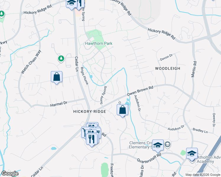 map of restaurants, bars, coffee shops, grocery stores, and more near 6285 Sunny Spring in Columbia