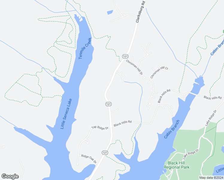 map of restaurants, bars, coffee shops, grocery stores, and more near 21031 Clarksburg Road in Boyds