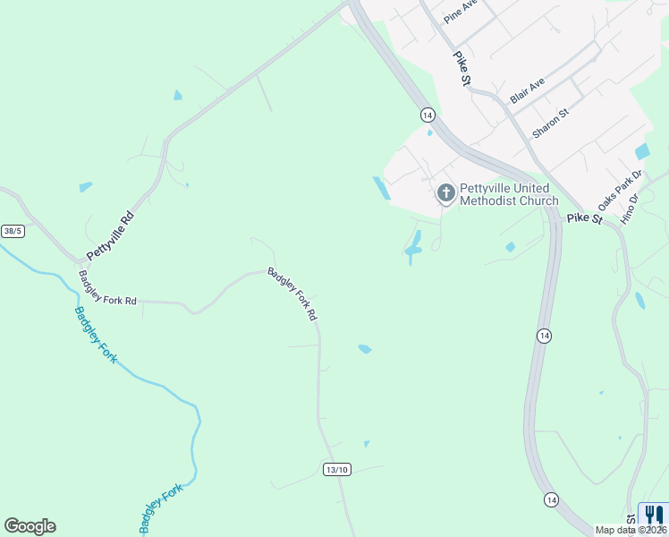 map of restaurants, bars, coffee shops, grocery stores, and more near 1008 Badgley Fork Road in Mineral Wells