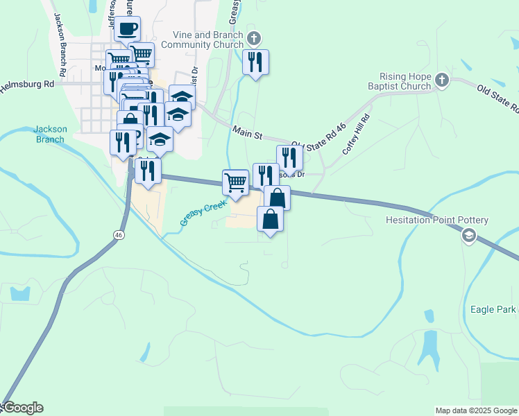 map of restaurants, bars, coffee shops, grocery stores, and more near 50 Hawthorne Drive in Nashville