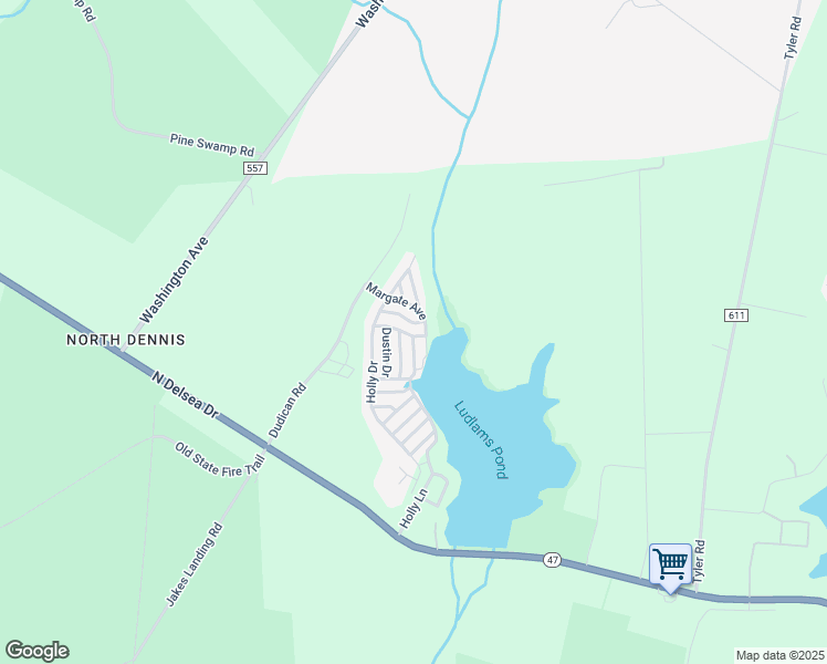 map of restaurants, bars, coffee shops, grocery stores, and more near 142 Lake Drive in Woodbine