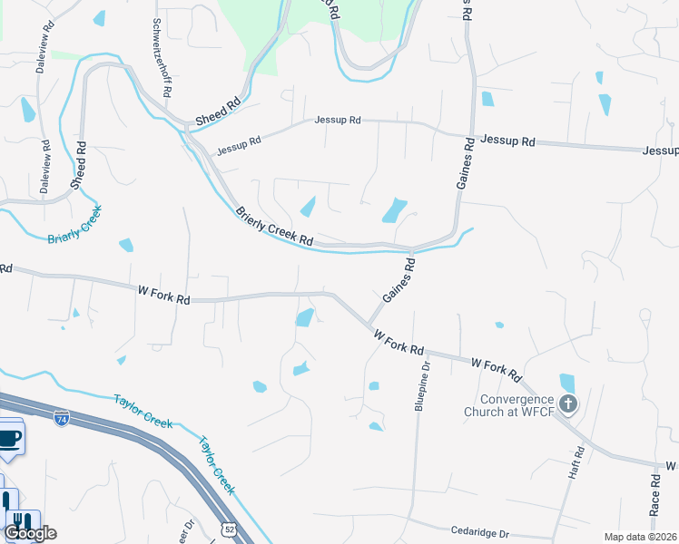 map of restaurants, bars, coffee shops, grocery stores, and more near 5968 West Fork Road in Cincinnati