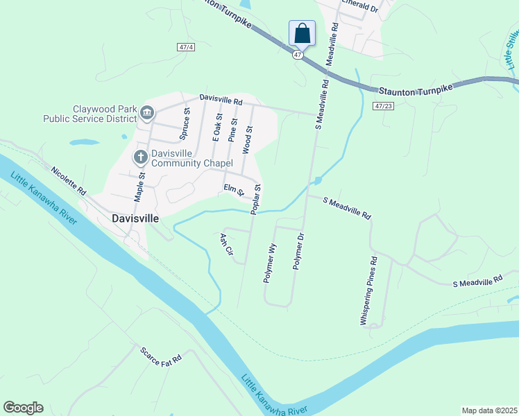 map of restaurants, bars, coffee shops, grocery stores, and more near 235 Poplar Street in Davisville