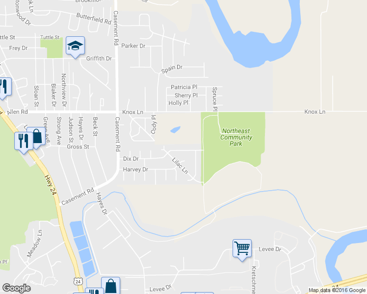map of restaurants, bars, coffee shops, grocery stores, and more near 321 Dix Drive in Manhattan