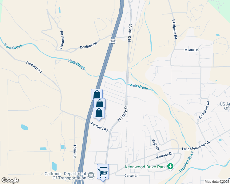 map of restaurants, bars, coffee shops, grocery stores, and more near 3900 North State Street in Ukiah