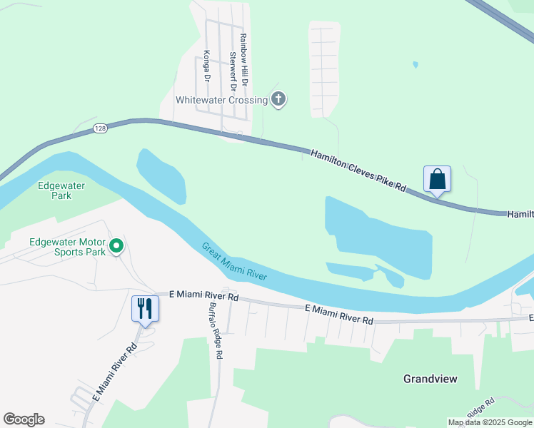 map of restaurants, bars, coffee shops, grocery stores, and more near 5730 Ohio 128 in Cleves