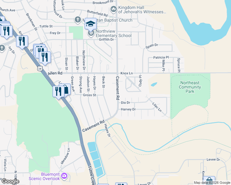 map of restaurants, bars, coffee shops, grocery stores, and more near 2009 Casement Road in Manhattan