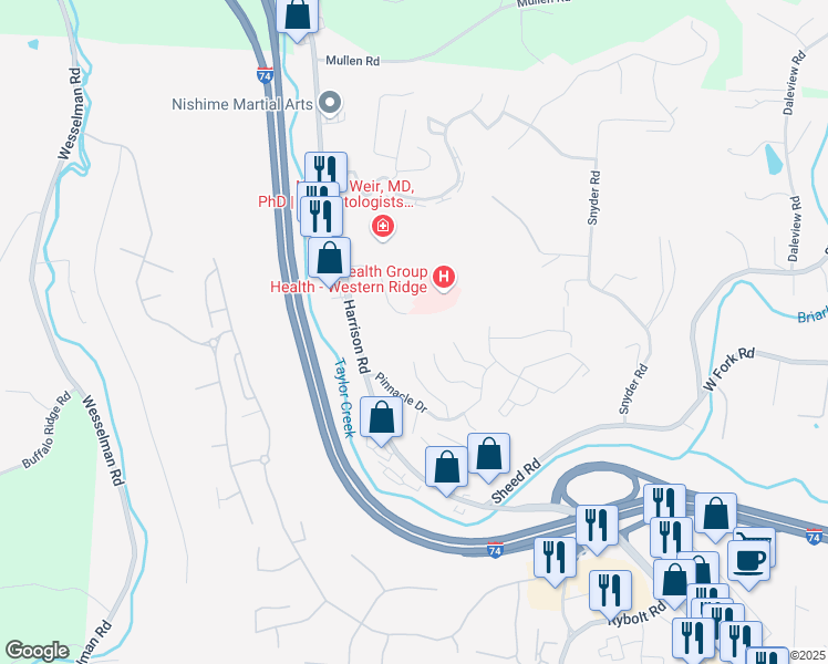 map of restaurants, bars, coffee shops, grocery stores, and more near 6909 Good Samaritan Drive in Cincinnati