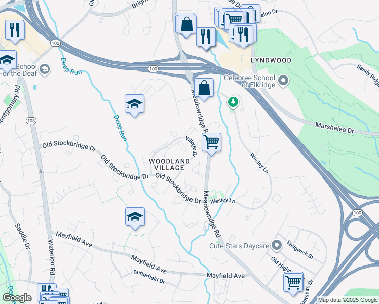 map of restaurants, bars, coffee shops, grocery stores, and more near 7928 Mayfair Circle in Ellicott City