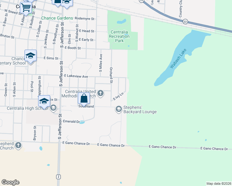 map of restaurants, bars, coffee shops, grocery stores, and more near 666-690 Orchard Street in Centralia