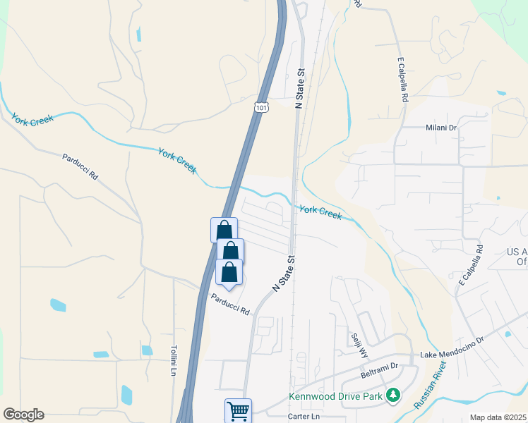 map of restaurants, bars, coffee shops, grocery stores, and more near 3900 North State Street in Ukiah