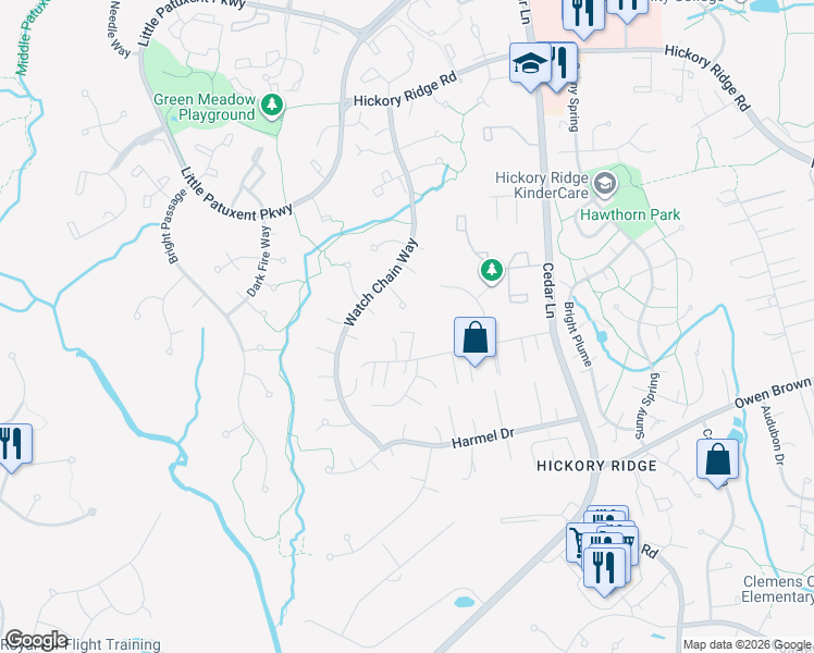 map of restaurants, bars, coffee shops, grocery stores, and more near 10823 Timber View Way in Columbia