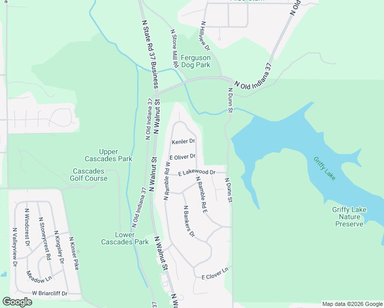 map of restaurants, bars, coffee shops, grocery stores, and more near 3107 North Ramble Road East in Bloomington