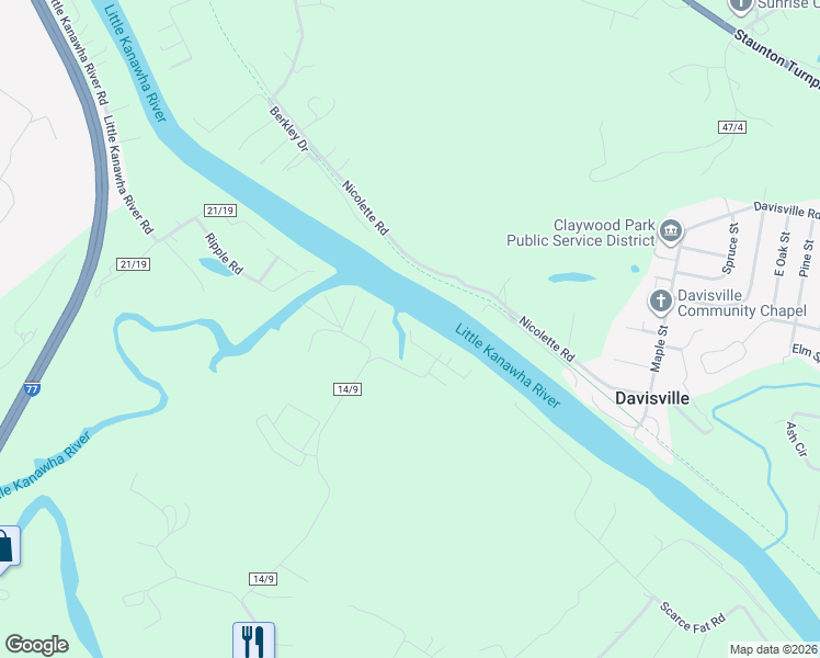 map of restaurants, bars, coffee shops, grocery stores, and more near 2 Wills Street in Mineral Wells