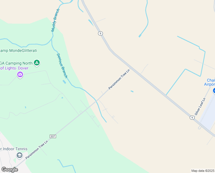 map of restaurants, bars, coffee shops, grocery stores, and more near 1549 Persimmon Tree Lane in Dover