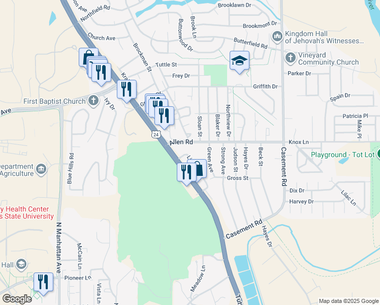 map of restaurants, bars, coffee shops, grocery stores, and more near in Manhattan