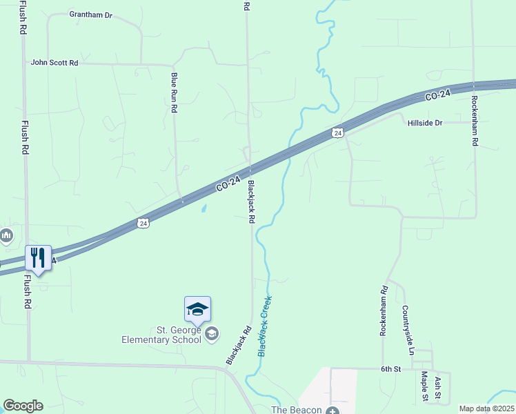 map of restaurants, bars, coffee shops, grocery stores, and more near 4015 Blackjack Road in Saint George