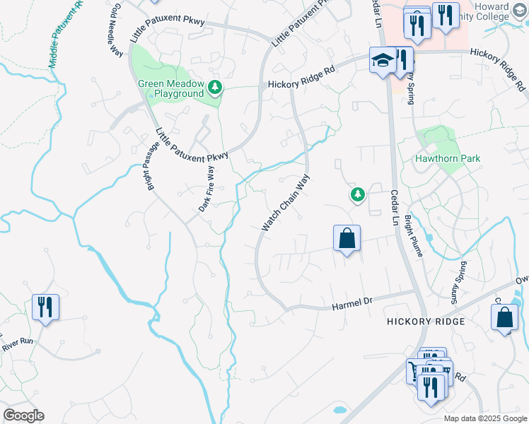 map of restaurants, bars, coffee shops, grocery stores, and more near 6107 Triangle Drive in Columbia