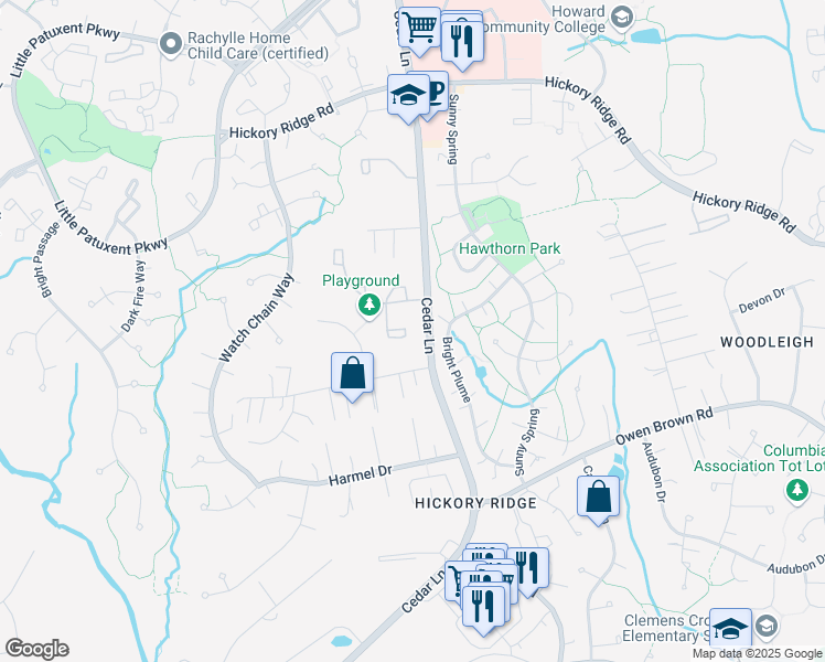 map of restaurants, bars, coffee shops, grocery stores, and more near 6043 Tree Swallow Court in Columbia