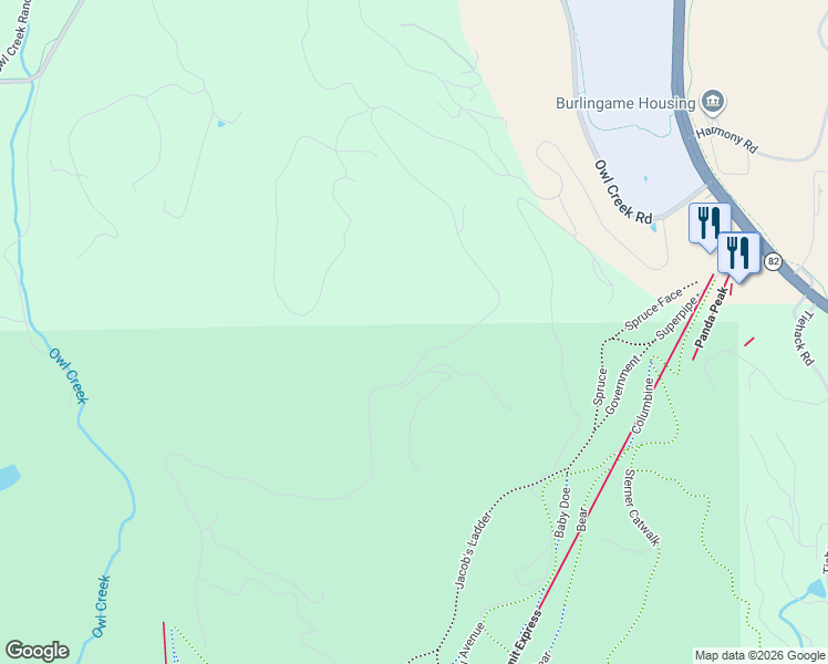 map of restaurants, bars, coffee shops, grocery stores, and more near 1833 West Buttermilk Road in Aspen