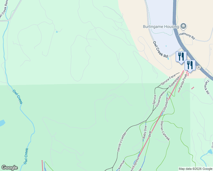 map of restaurants, bars, coffee shops, grocery stores, and more near 1833 West Buttermilk Road in Aspen