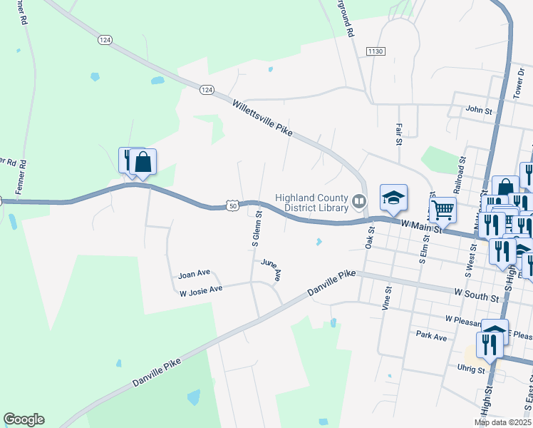 map of restaurants, bars, coffee shops, grocery stores, and more near 830 West Main Street in Hillsboro