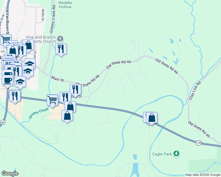 map of restaurants, bars, coffee shops, grocery stores, and more near 379 Coffey Hill Road in Nashville