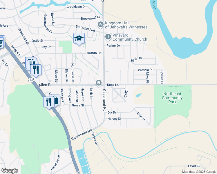 map of restaurants, bars, coffee shops, grocery stores, and more near 108 Knox Lane in Manhattan