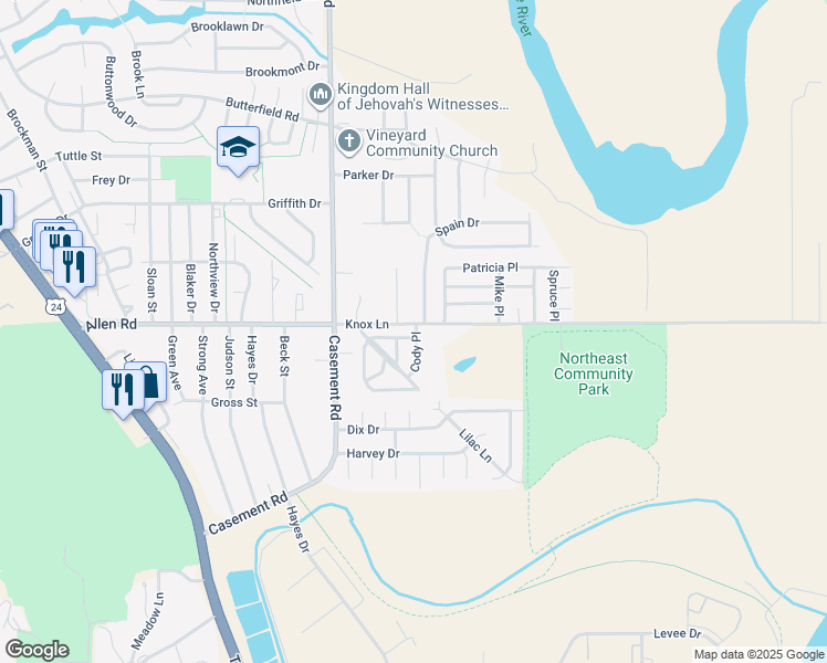 map of restaurants, bars, coffee shops, grocery stores, and more near 6 Corey Place in Manhattan