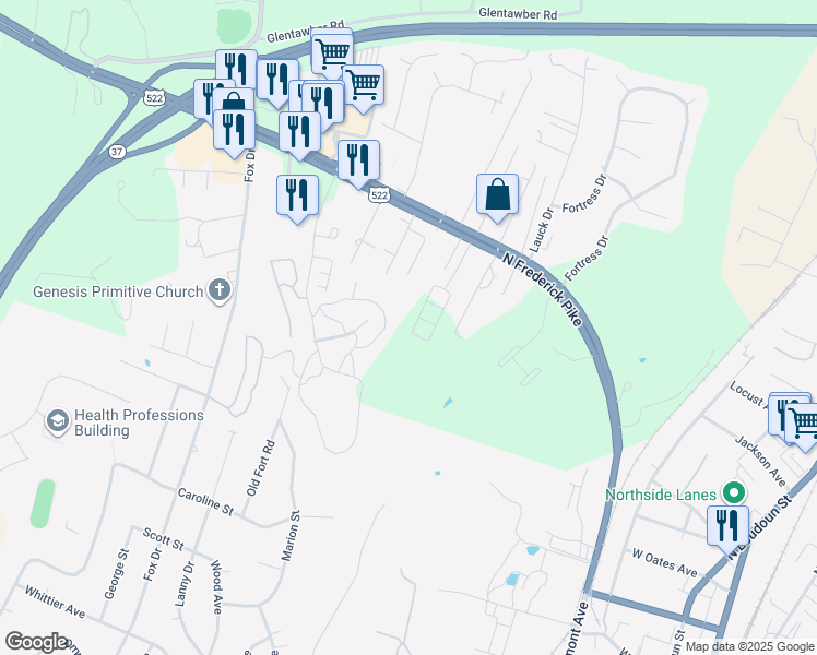 map of restaurants, bars, coffee shops, grocery stores, and more near 270 Sage Circle in Winchester