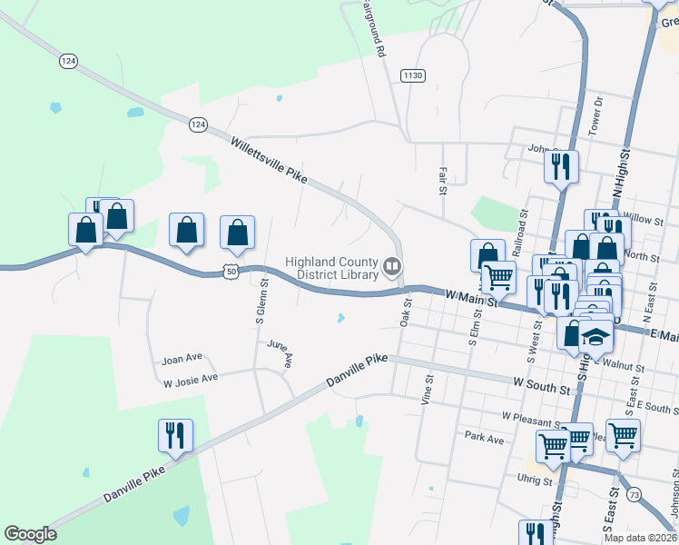 map of restaurants, bars, coffee shops, grocery stores, and more near 108 Lanewood Drive in Hillsboro
