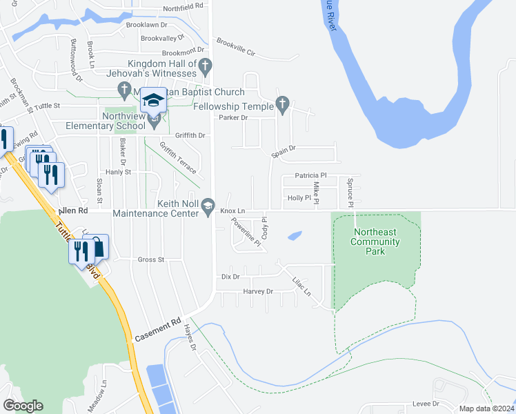 map of restaurants, bars, coffee shops, grocery stores, and more near 2100 Halls Landing in Manhattan