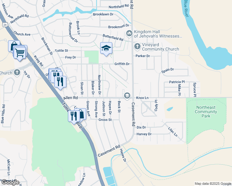 map of restaurants, bars, coffee shops, grocery stores, and more near 2041 Beck Street in Manhattan