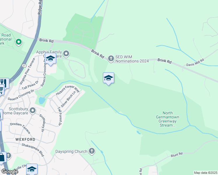 map of restaurants, bars, coffee shops, grocery stores, and more near in Germantown