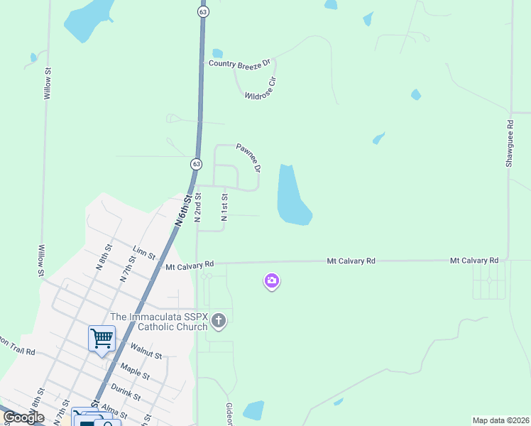 map of restaurants, bars, coffee shops, grocery stores, and more near 115 Apache Drive in St. Marys