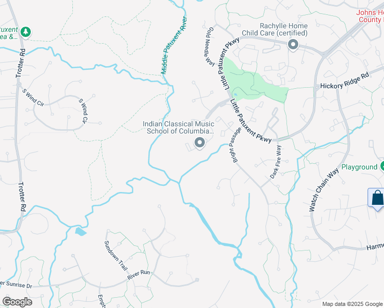 map of restaurants, bars, coffee shops, grocery stores, and more near 11919 New Country Lane in Columbia