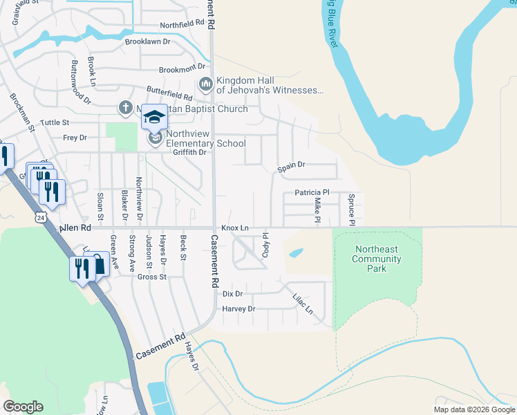 map of restaurants, bars, coffee shops, grocery stores, and more near 2133 Halls Landing in Manhattan