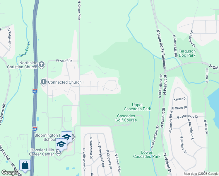 map of restaurants, bars, coffee shops, grocery stores, and more near 800 West Rosewood Drive in Bloomington