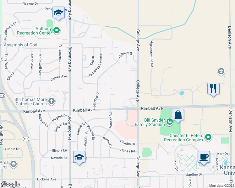 map of restaurants, bars, coffee shops, grocery stores, and more near 2500 Sunny Circle in Manhattan