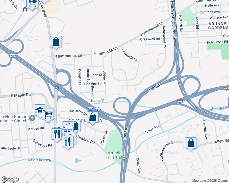 map of restaurants, bars, coffee shops, grocery stores, and more near 787 Grape Vine Loop in Brooklyn Park