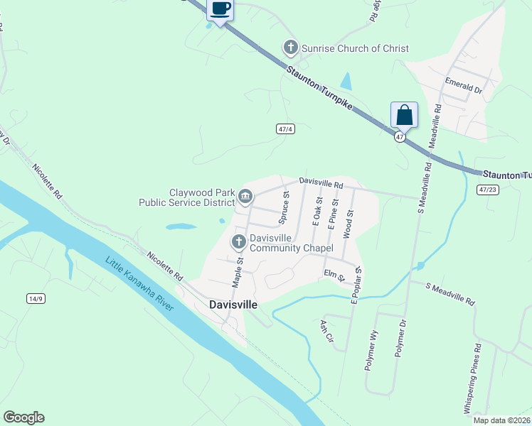 map of restaurants, bars, coffee shops, grocery stores, and more near 46 East Hickory Street in Davisville